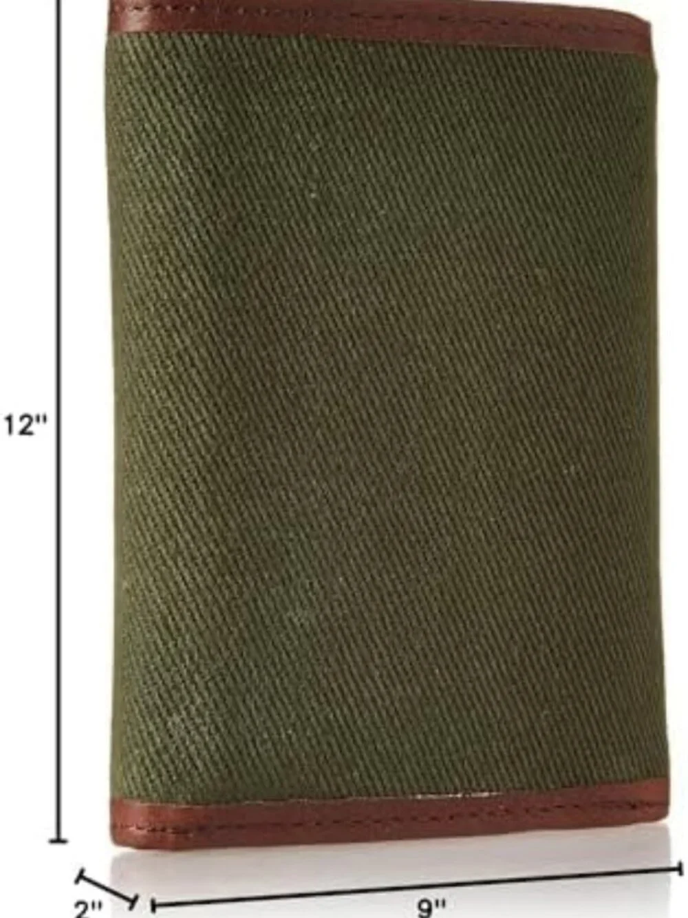 Stylish Olive Canvas & Leather Trifold Wallet - Compact, Durable, Versatile